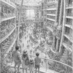 Illustration of Star Princess at the pier with travelers looking up at the ship