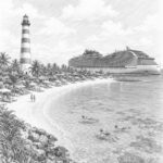 Illustration of Ocean Cay seen on a cruise day