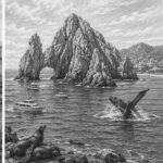 Illustration of Cabo San Lucas' El Arco seen from Quantum of the Seas