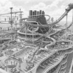 Illustration of the Aqua Slidecoaster hybrid rollercoaster waterslide on Norwegian Luna