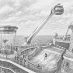 Illustration of the North Star capsule rising above Anthem of the Seas