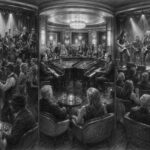 Illustration of the Rolling Stone Rock Room and Music Walk aboard Koningsdam