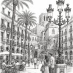 Barcelona travel planning illustration