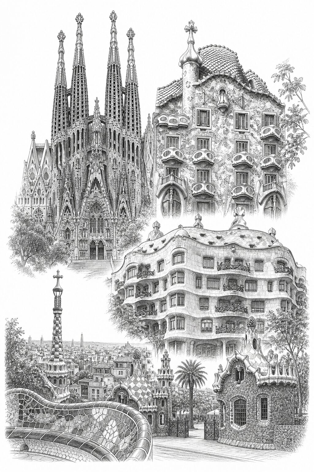 Barcelona travel planning illustration