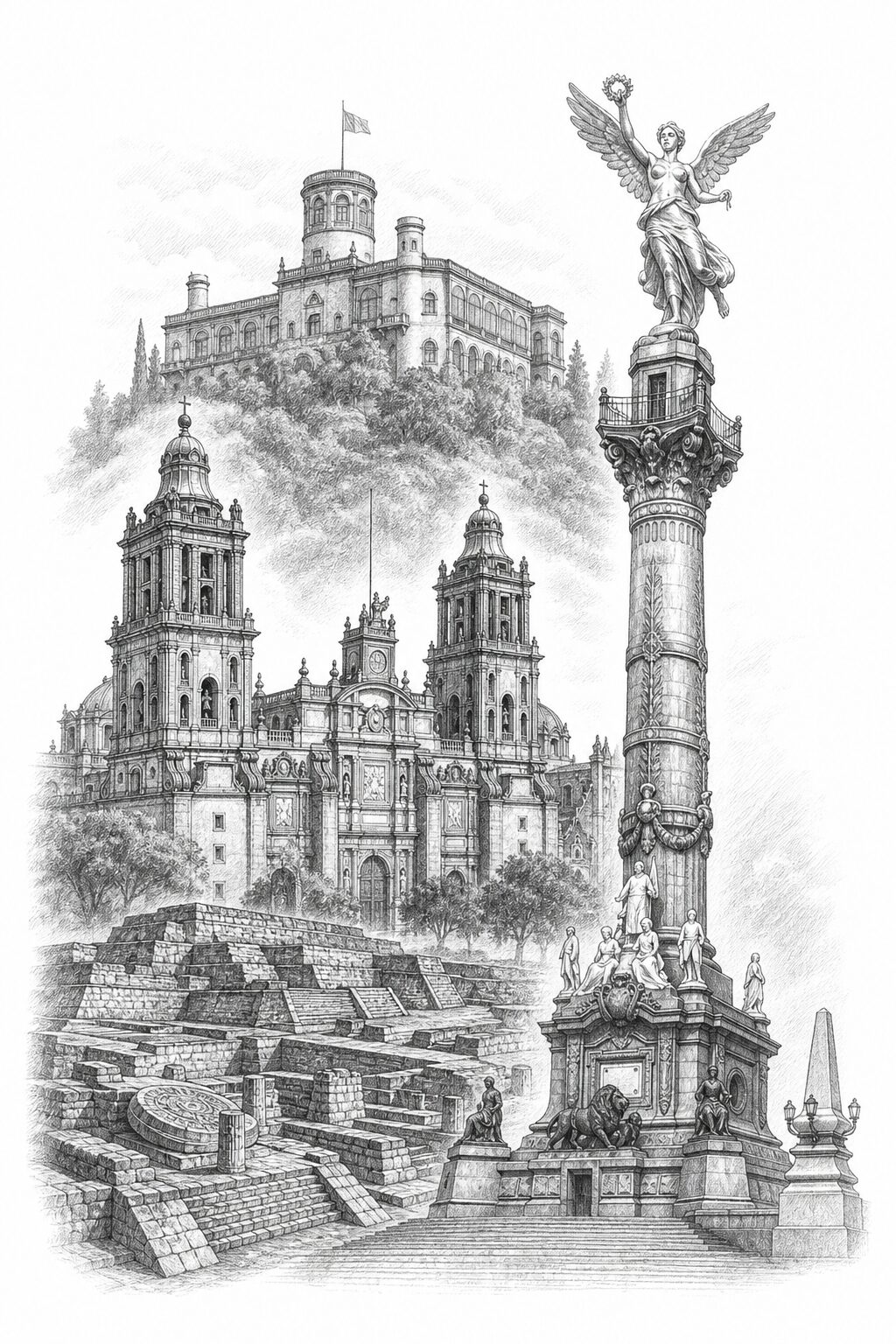 Mexico City travel planning illustration